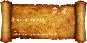 Panics Arvid névjegykártya